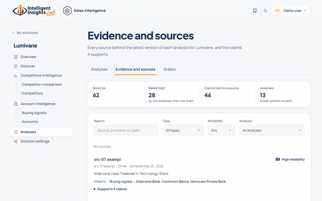 Evidence and sources library
